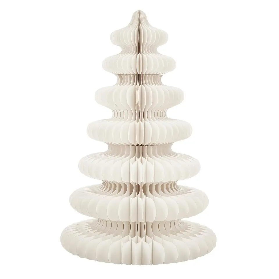Mica Decorations Decoratie Kerstboom - H153 x Ø104 cm - Papier - Wit