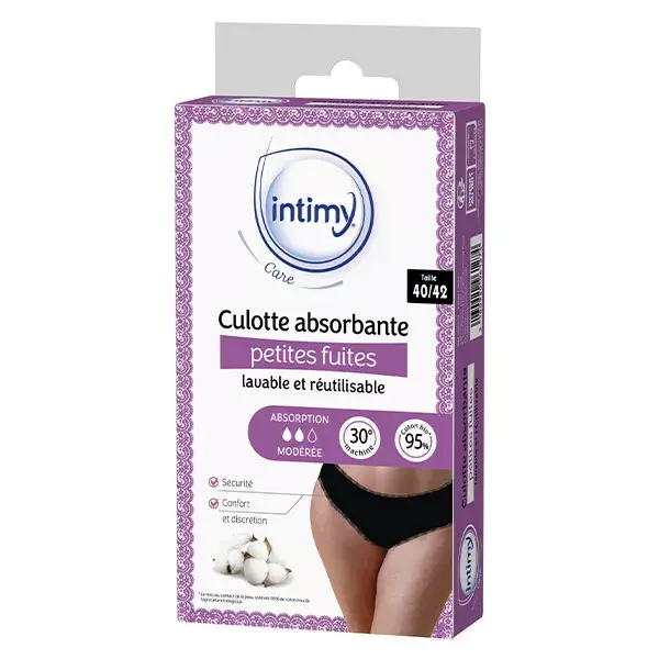 Calcinha absorvente Intimy Care para pequenos escapes de urina, tamanho 40/42