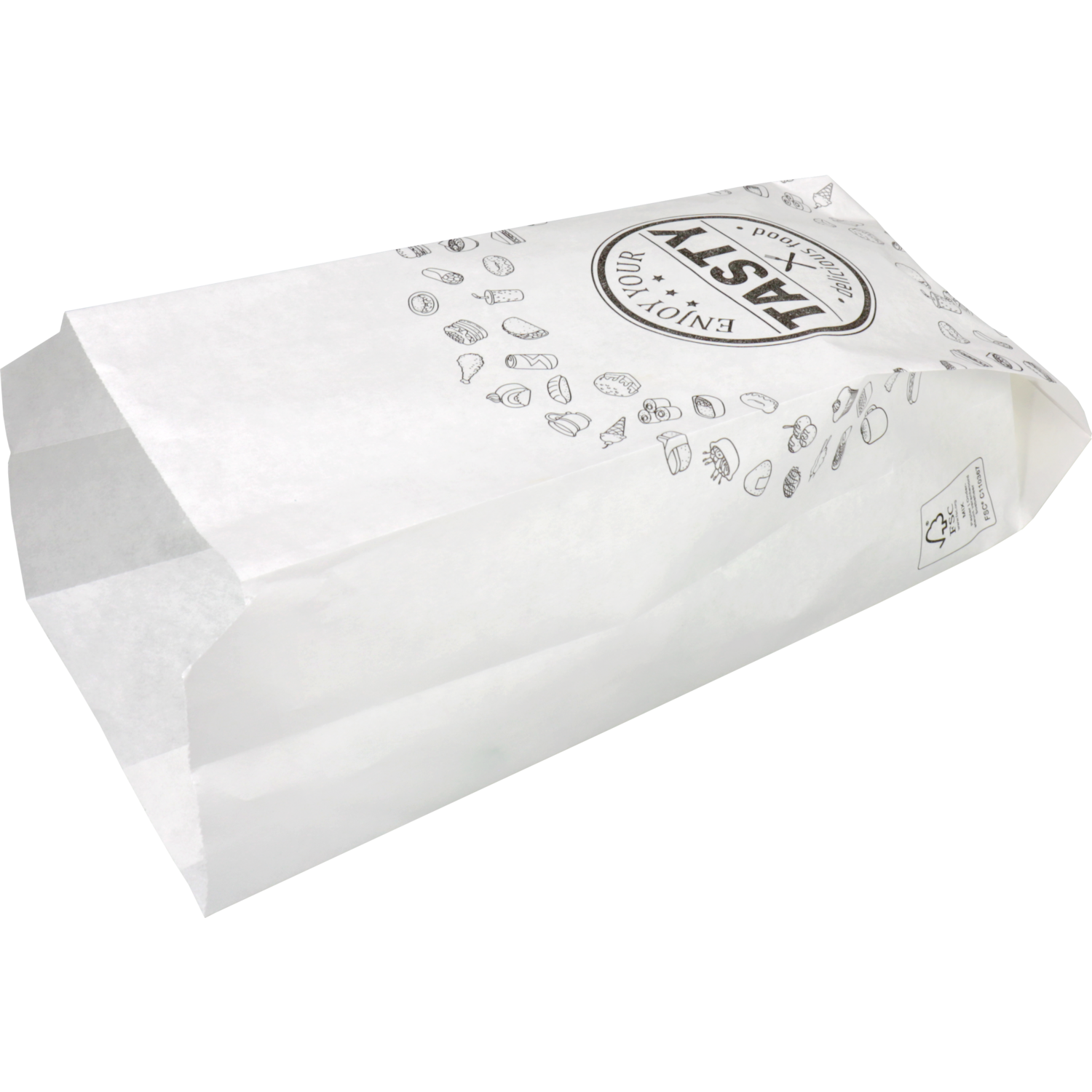 Zak, Snackzak, Ersatzpapier, Nr. 25, 0,5 pond, 11/ 4x29cm, TASTY, wit