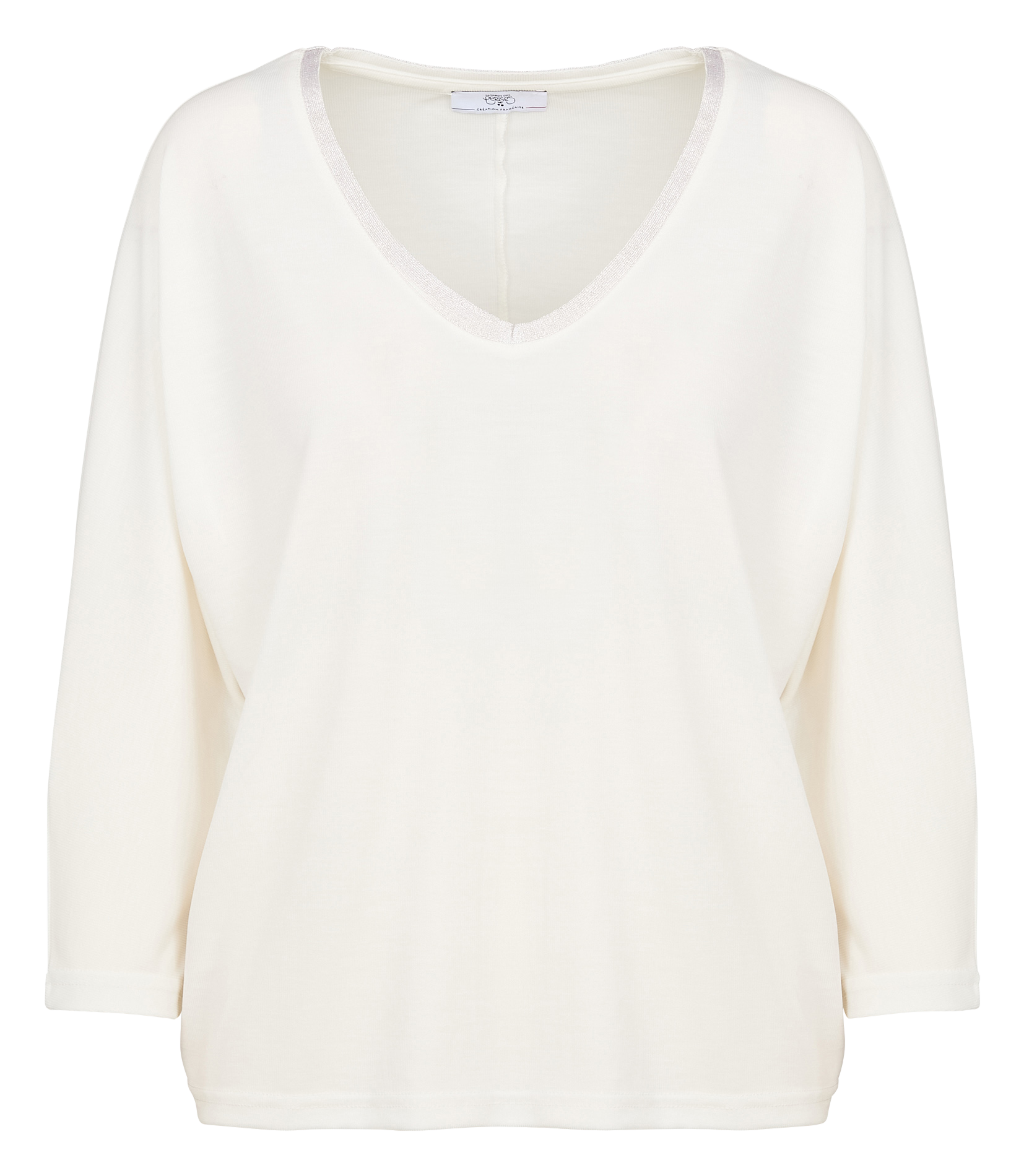 CEPADA - Top droit manches 3/4| Blanc