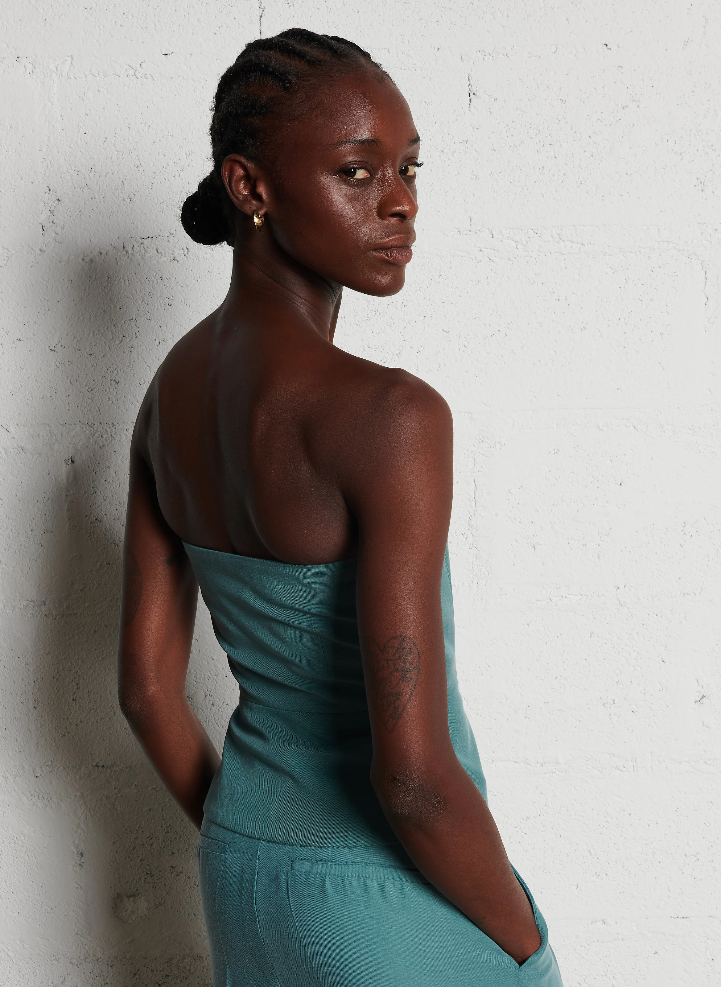GABRIELLA - Top bandeau boutonné | Vert