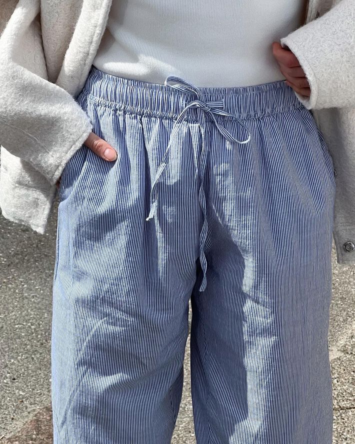 Neo Noir Sonar Mini Stripe Pants Blue
