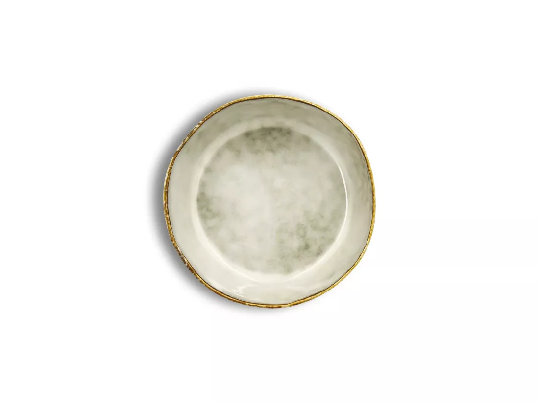 Ogo Living - Lot 6 Assiettes Coupes Boral 15.5cm En Gres Beige Clair