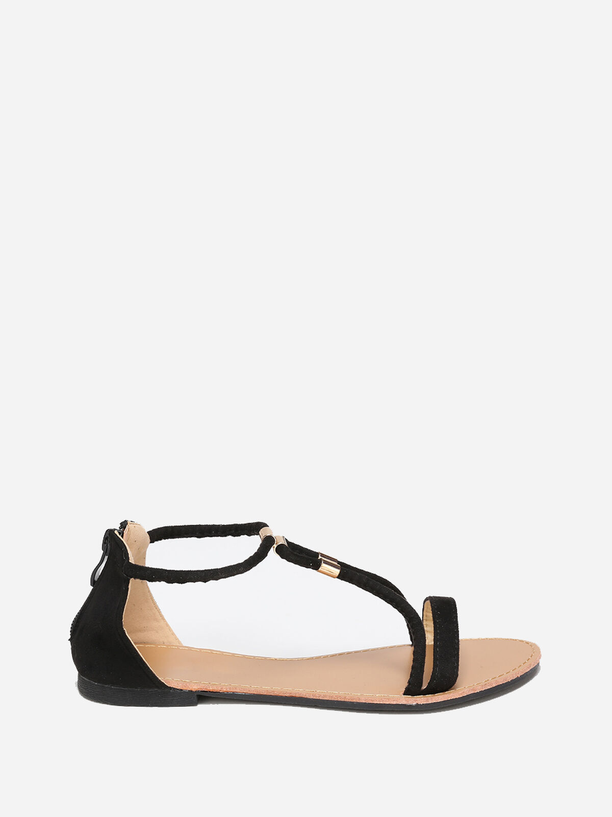 Sandales à brides détails métallisés- Noir