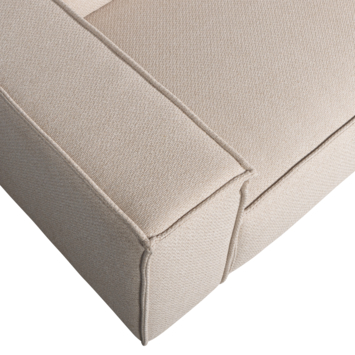 WOOOD hoekbank Roman beige geweven stof met verlenging rechts