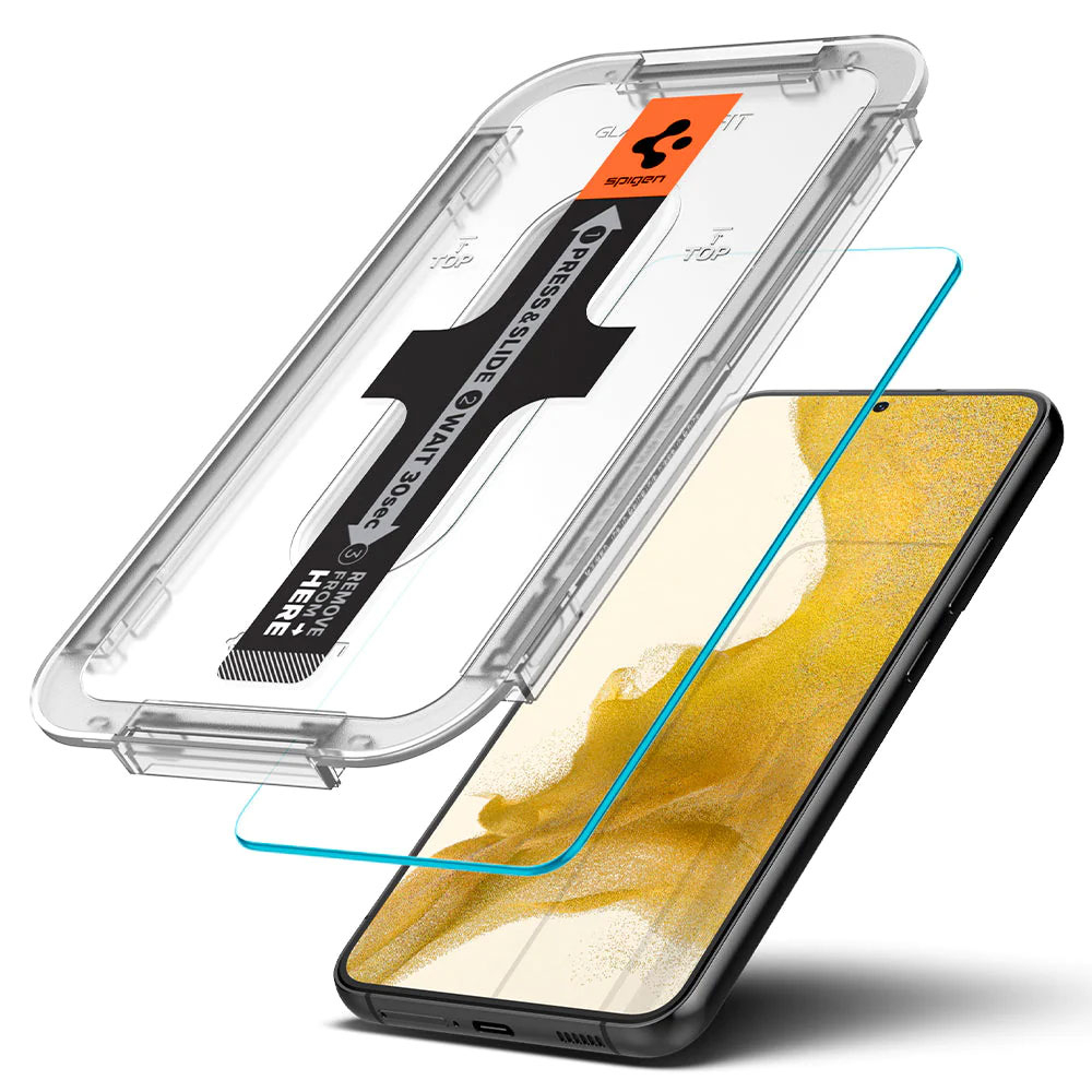 (2er Set) Samsung Galaxy S22 5G Glas Tr EZ Fit Panzer Glas Case Friendly   Montagerahmen (AGL04151)