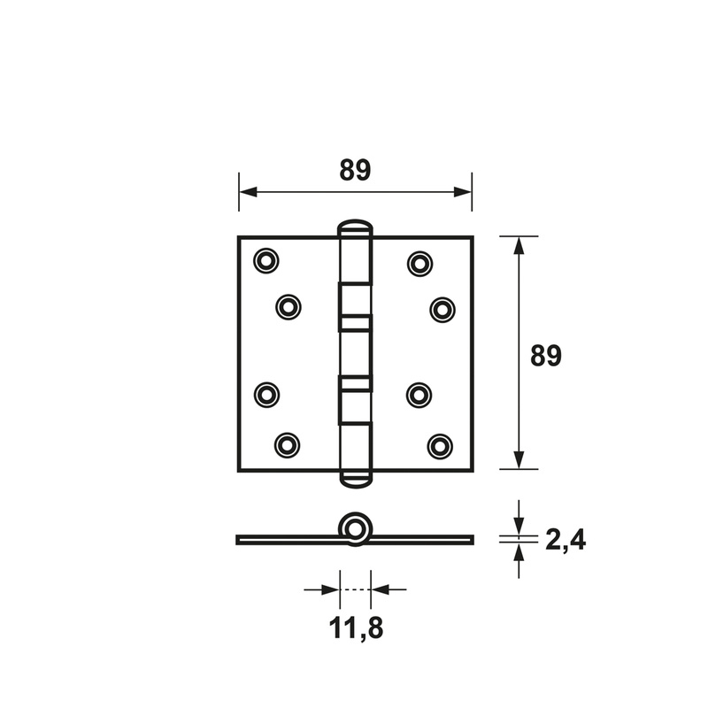 AXA kogellagerscharnier 89x89mm*