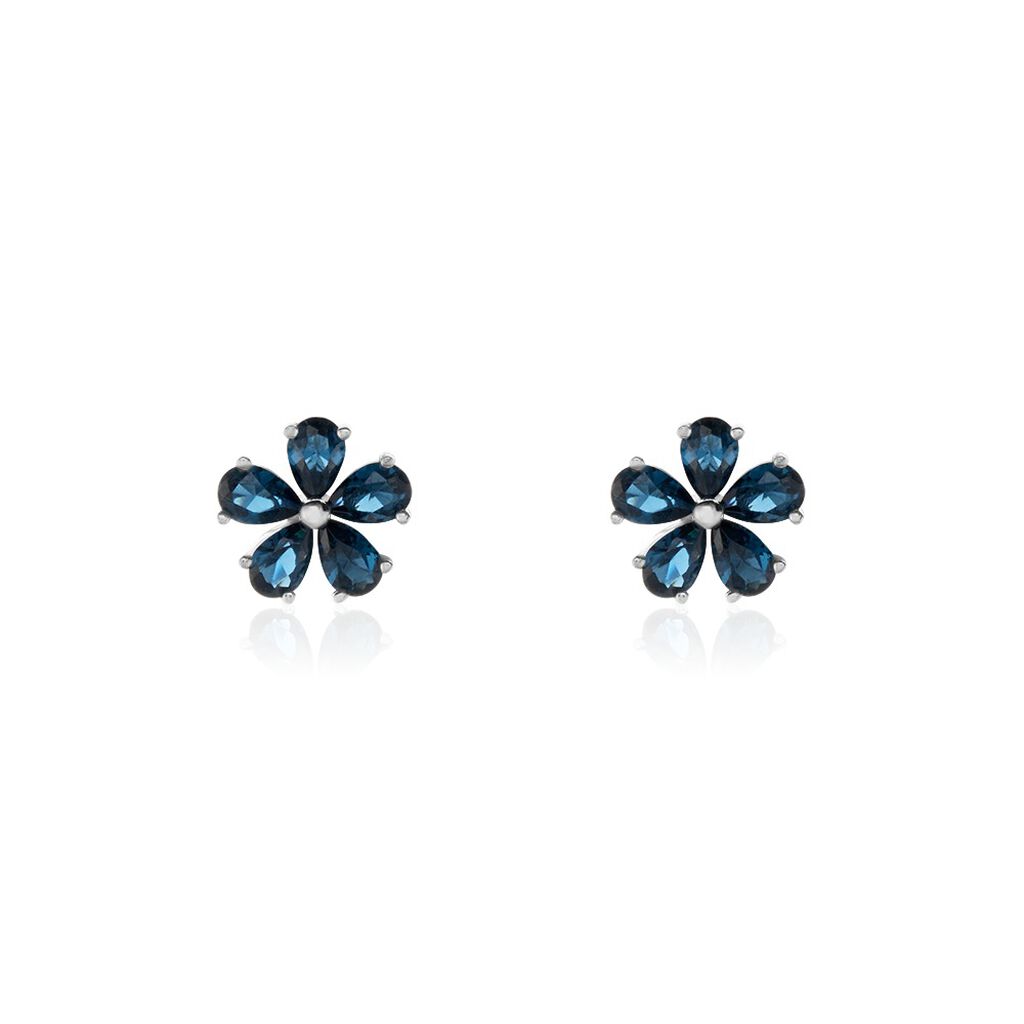 Boucles D'oreilles Puces Argent Blanc Laldilon Oxydes De Zirconium