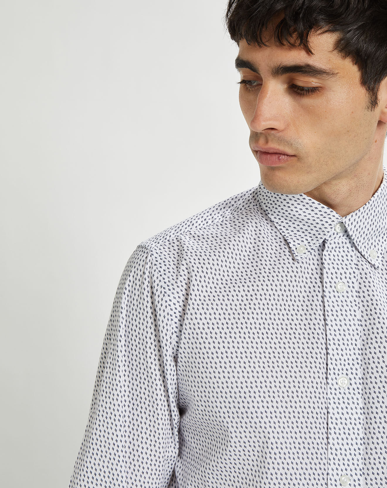 Tommy Hilfiger Chemise droite Soft Micro imprimée blanc/bleu