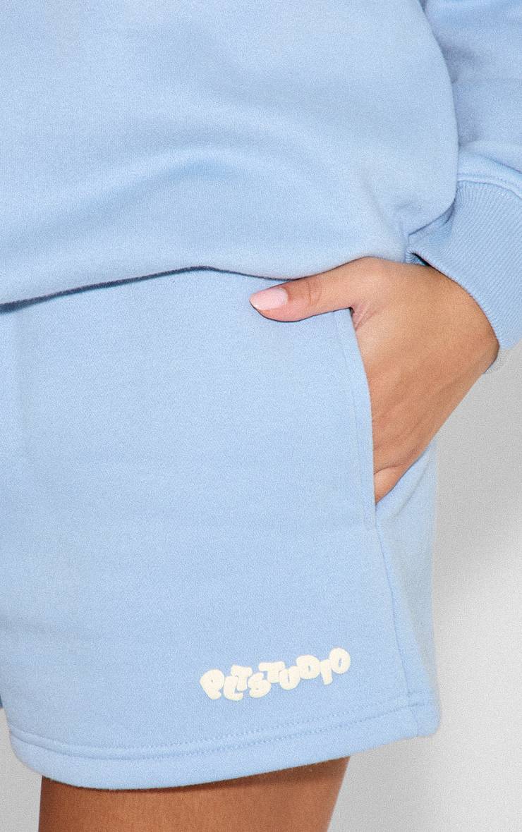 Bleu Layette Short De Jogging À Cordon Avec Logo En Relief Plt Studio