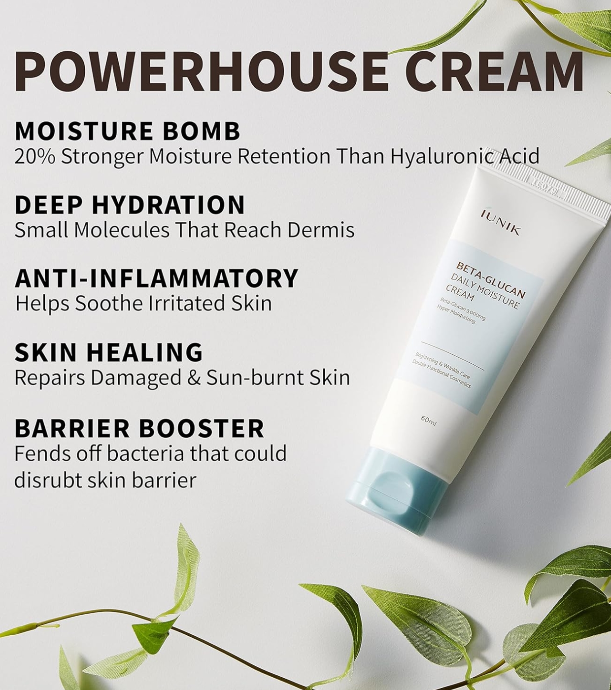 iUNIK - Creme facial hidratante Beta-Glucan