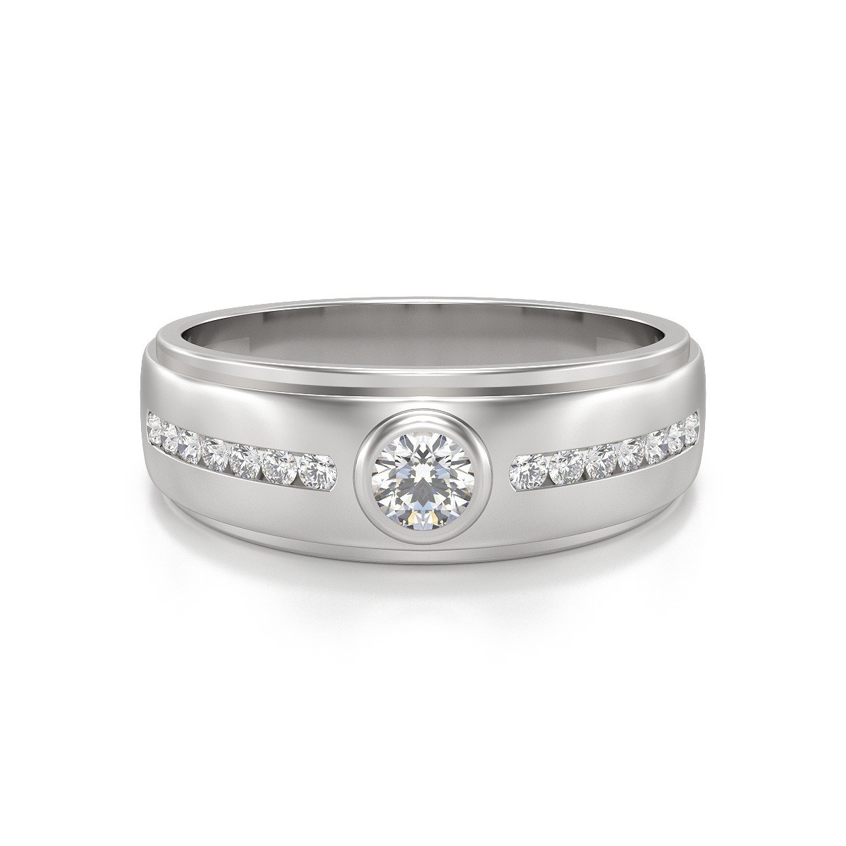 Alliance ADEN Homme Or 585 Blanc Diamants 5.88grs