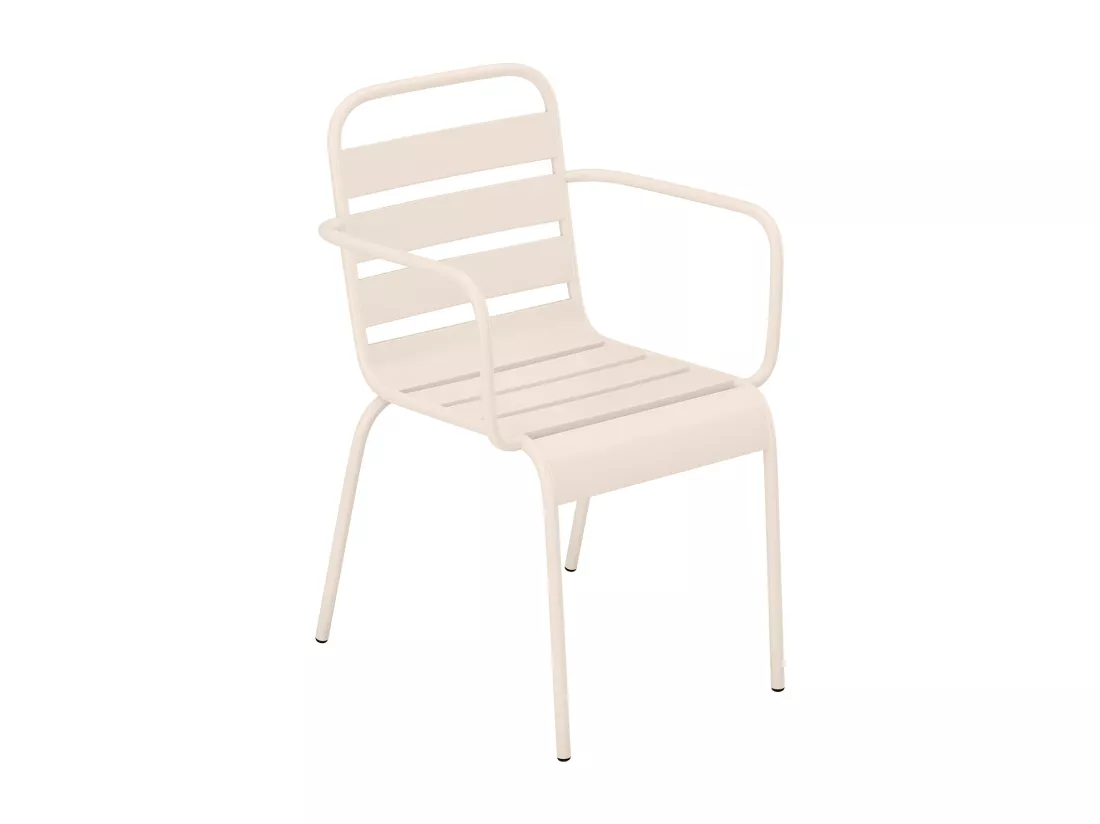 Lot de 2 fauteuils de jardin empilables en métal - Beige - MIRMANDE de MYLIA