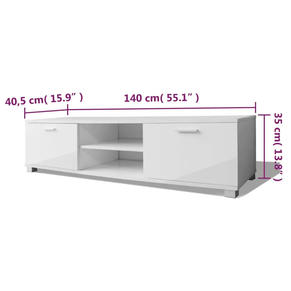 vidaXL - Tv-kast - Wit - Bewerkt hout