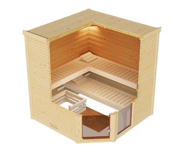 Weka Sauna Cubilis mit Glastür und Fenster