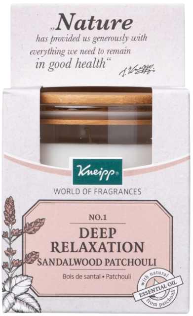 Kneipp Geurkaars Sandelhout-Patchouli/Deep Relaxation 1 stuk