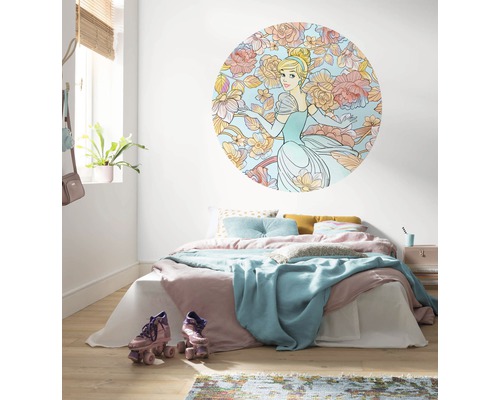Zelfklevend vliesbehang DD1-003 Dot Disney Cinderella Pastel Dream Ø 125 cm