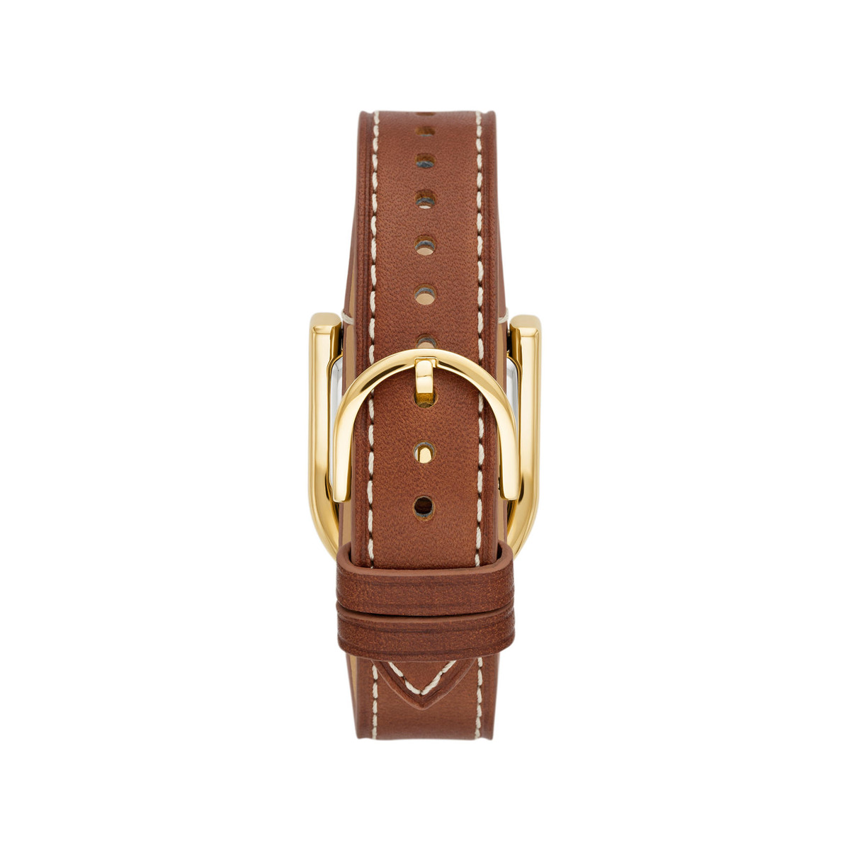 Montre FOSSIL Harwell femme acier doré bracelet cuir marron