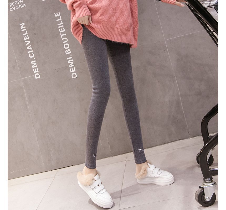 Levsayte - Zwangerschapslegging met hoge taille en geborduurde letters van fleece