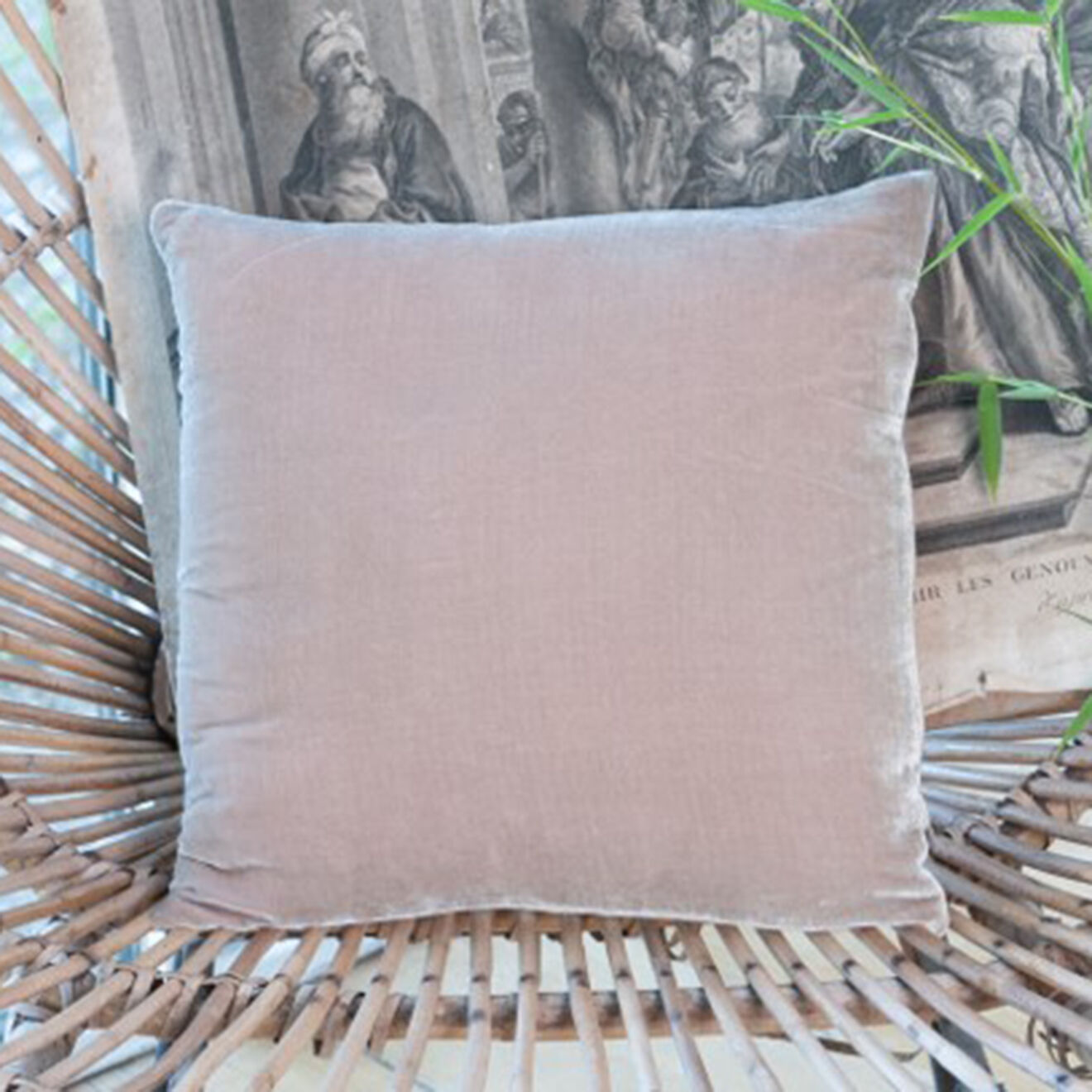 En Fil d'Indienne Housse de coussin Fortuna beige - 30x30 cm