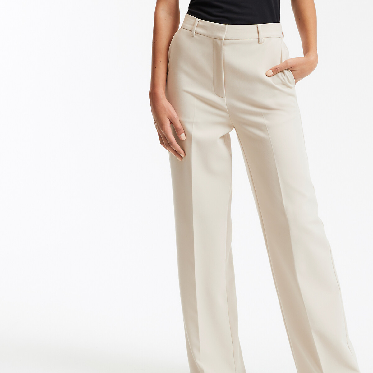 COLEÇÕES LA REDOUTE<br>Calças largas em poliviscose