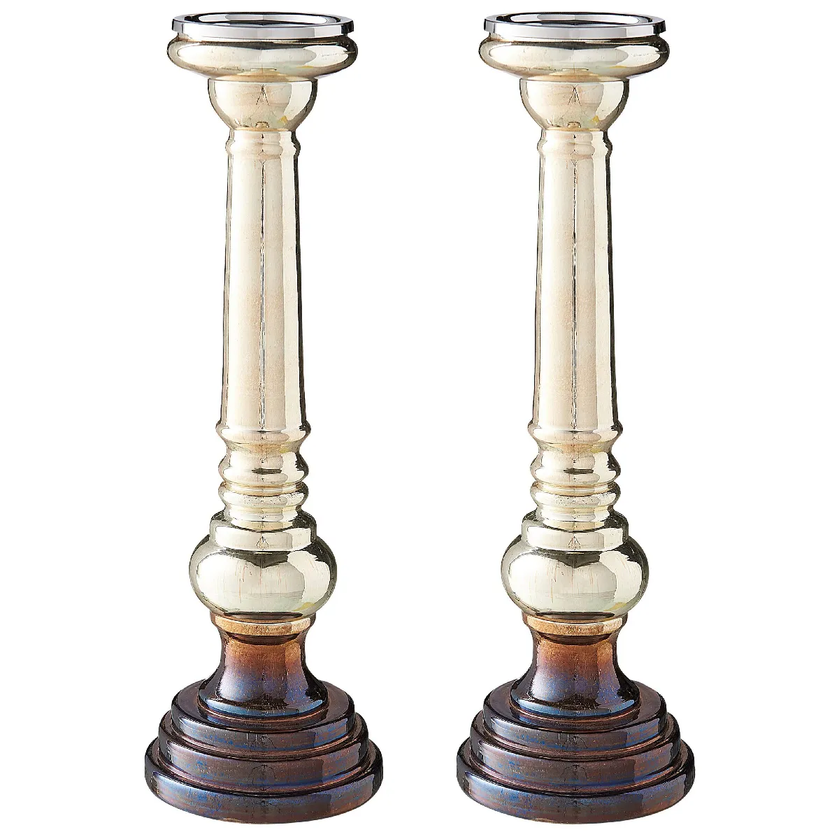 Beliani Bougeoir IMARTI Set de 2 Doré
