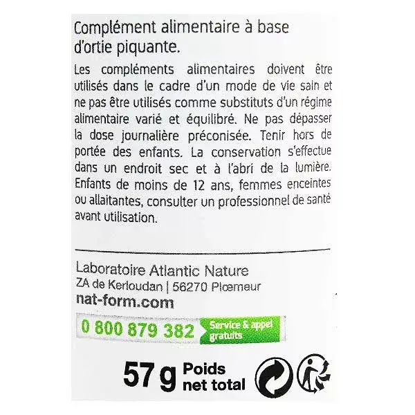 Nat & Form Original Folha de Urtiga 200 cápsulas