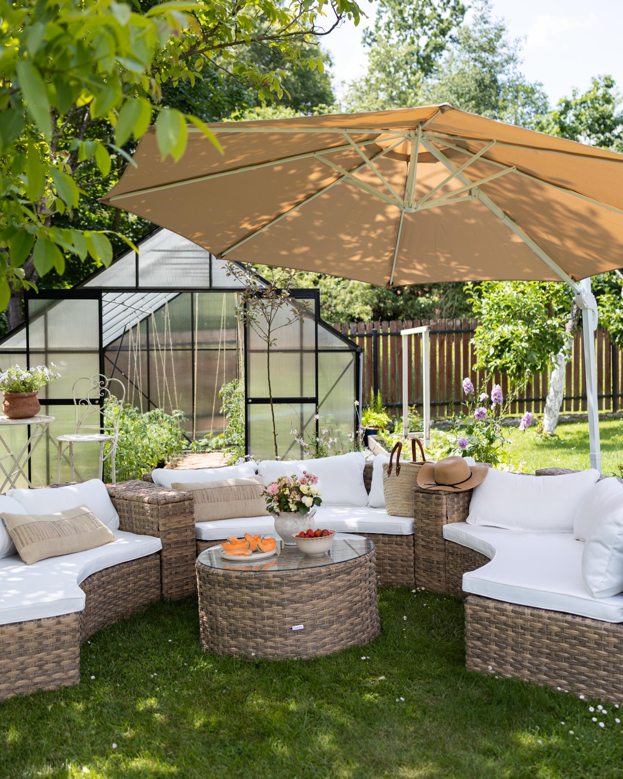 Zweefparasol 300 cm SAVONA Beige Zandbeige