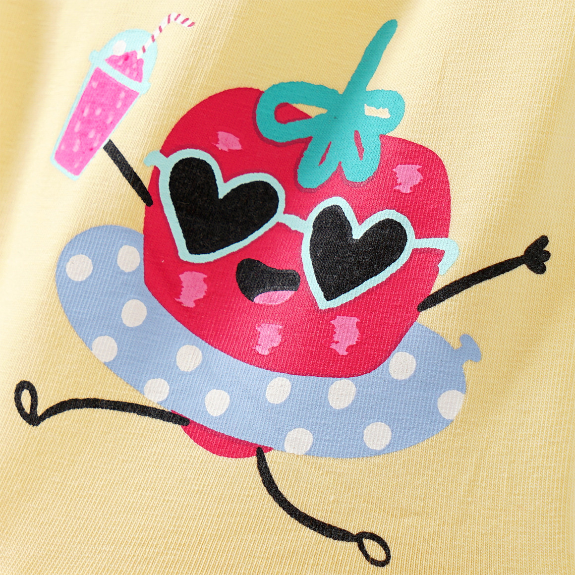 Famy 3 Mädchen Radler mit bunten Motiven hellgelb / rot / hellblau