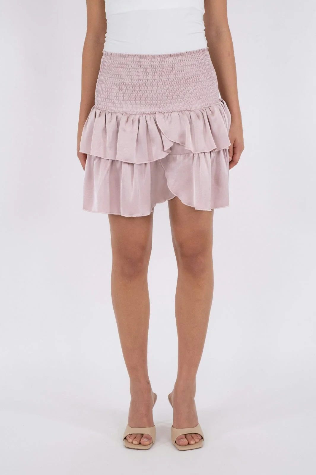 Neo Noir Carin Heavy Sateen Skirt dusty rose