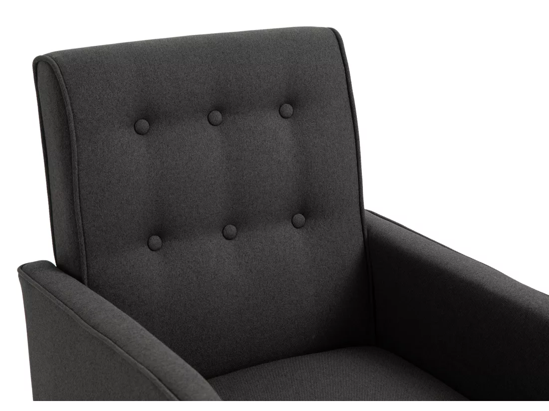 Chaise à bascule - Tissu & Bois - Gris foncé - Dream