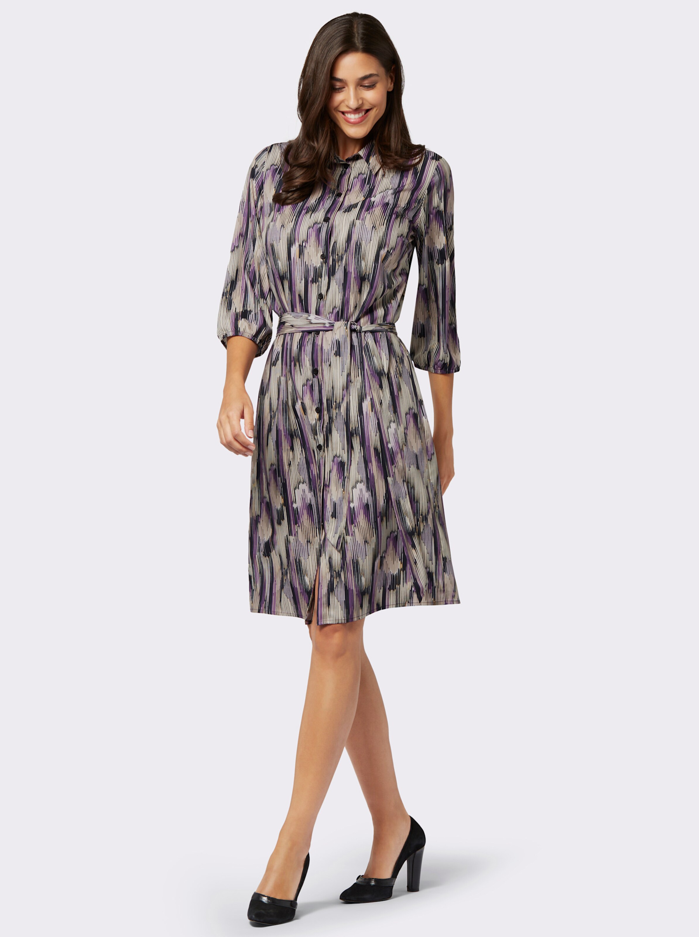 Hemdblusenkleid mit Bindegürtel