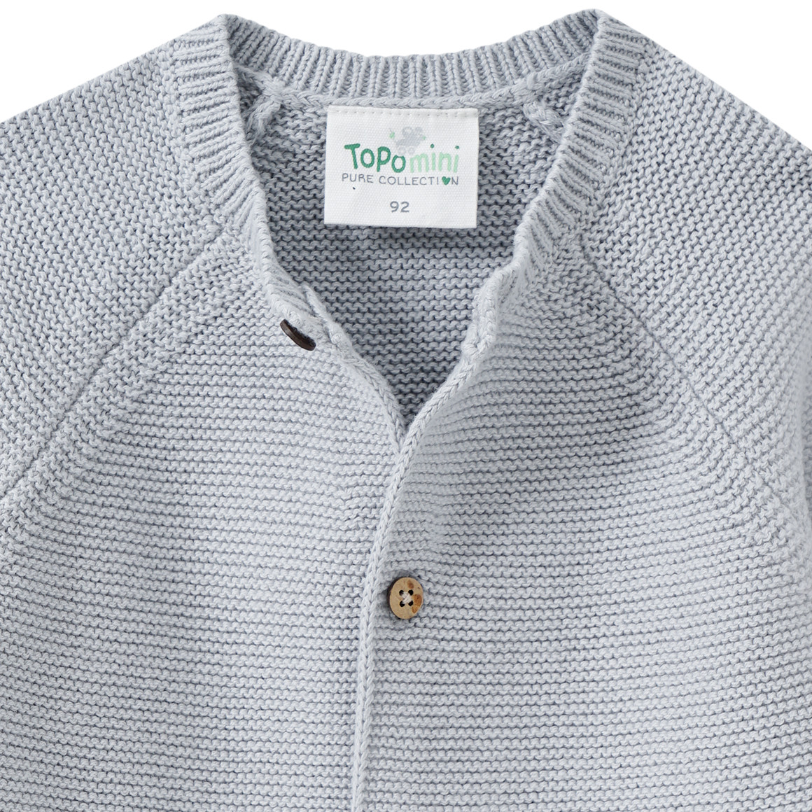 Topomini Pure Collection Baby Strickjacke mit Knopfleiste hellgrau