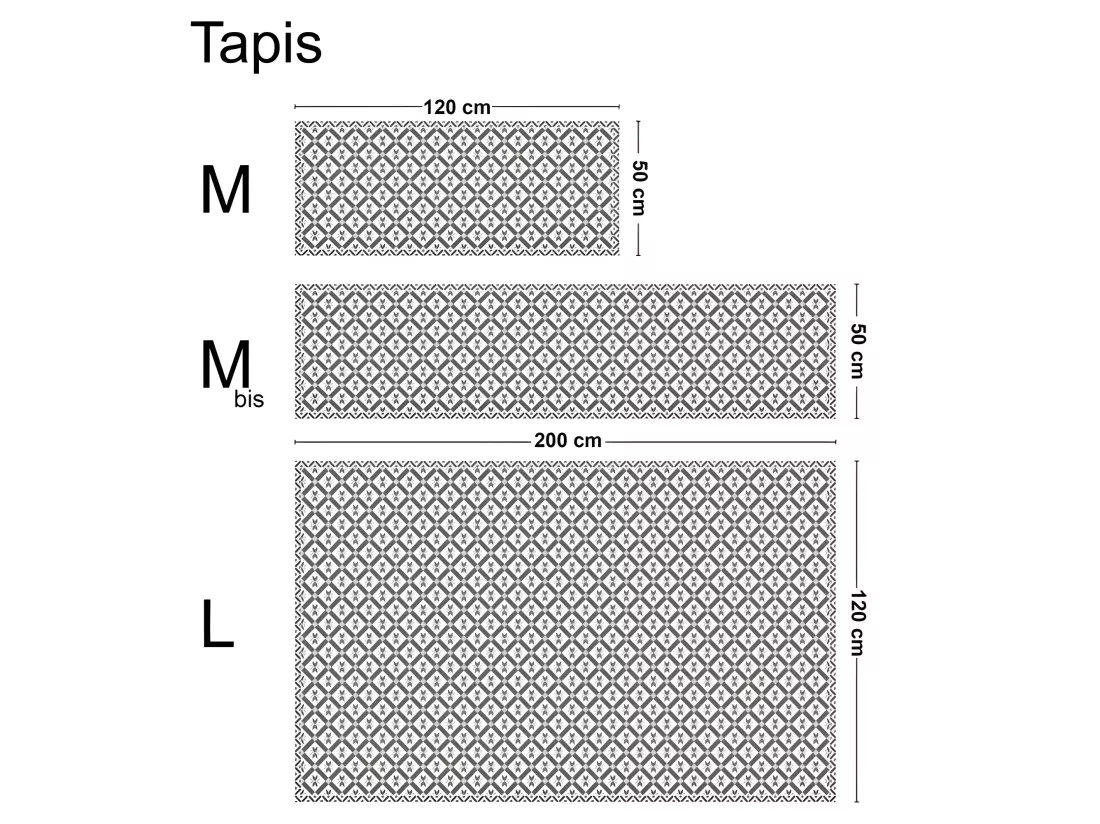 Tapis Vinyle Médium bis l 50xL200cm - Carreaux de ciment Louise - Vinyle