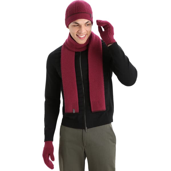 Bonnet ski ICEBREAKER WAYPOINT BEANIE CHERRY/ESPRESSO