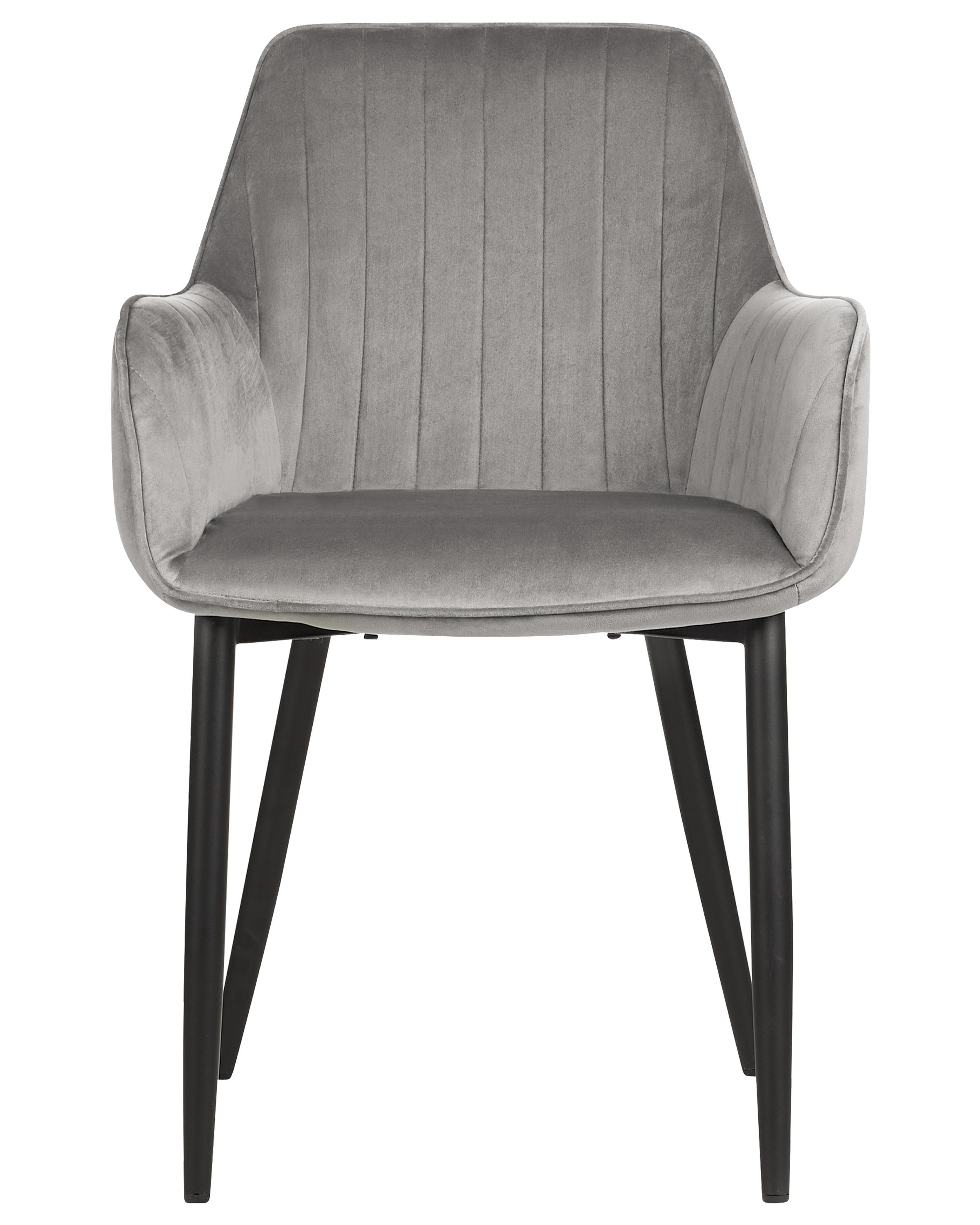 Set van 2 eetkamerstoelen WELLSTON Fluweel Donkergrijs