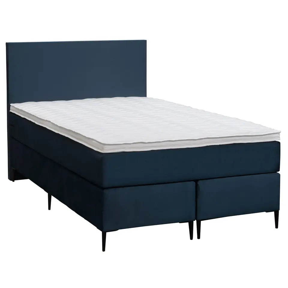 Boxspring Liv egaal - blauw - 120x200 cm - slanke poot