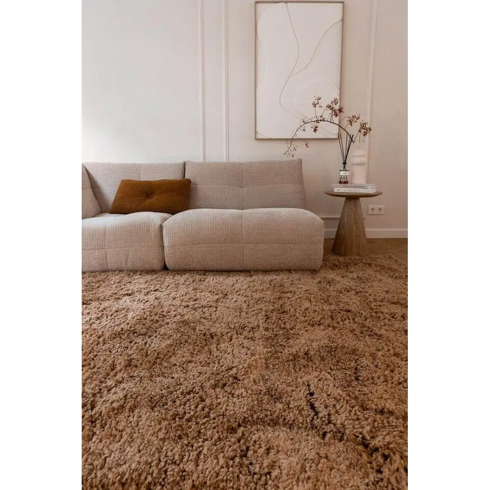 Interieur05 Hoogpolig Vloerkleed Polyester Pilo bruin - 150 x 80 cm