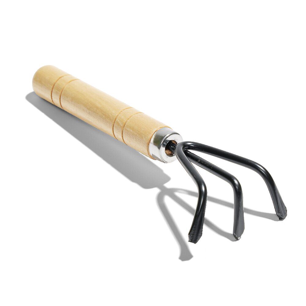 Lot de 3 outils de jardin en bois pêle/râteau/bêche