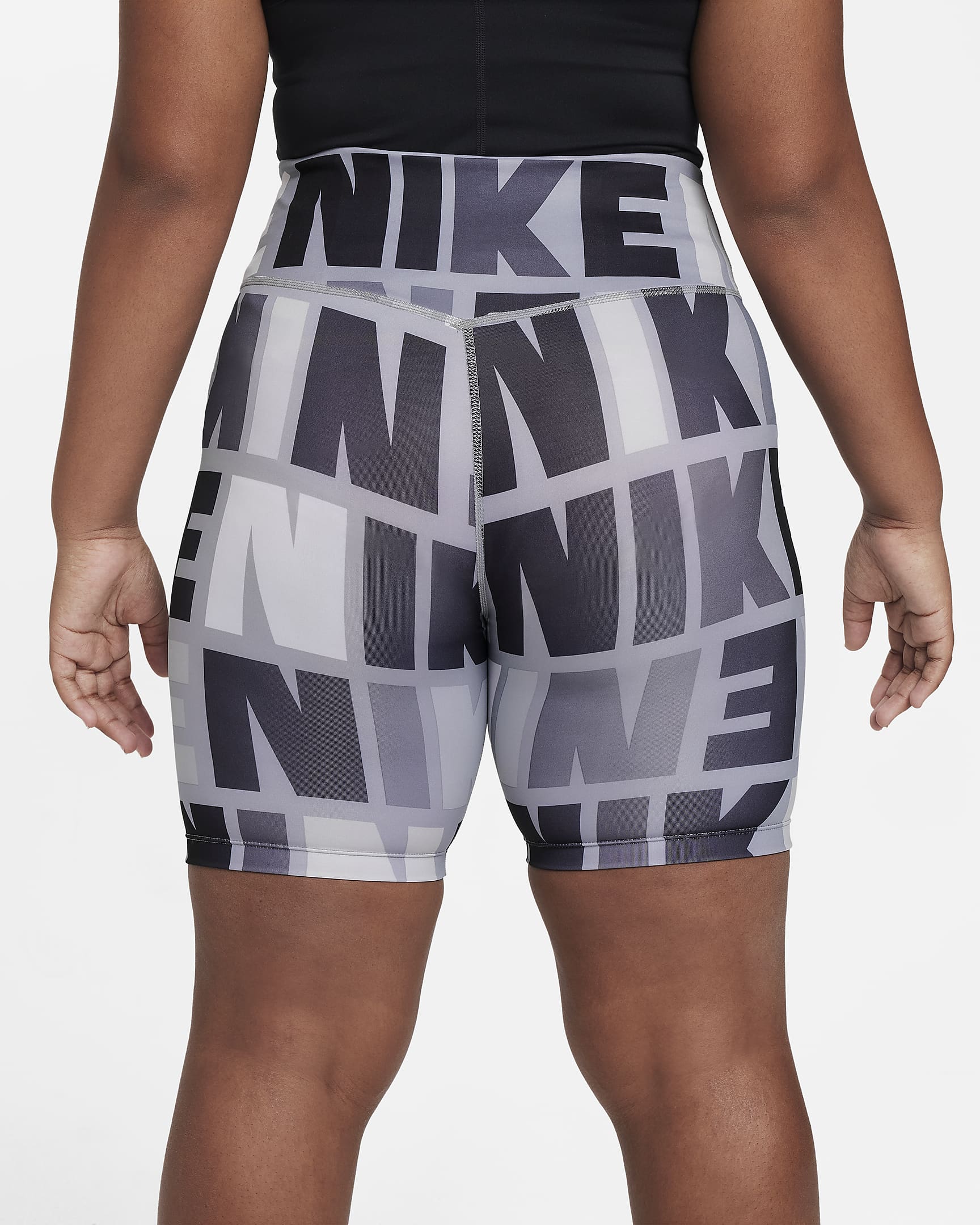 Nike Dri-FIT Logo Biker Short Meisjes Grijs