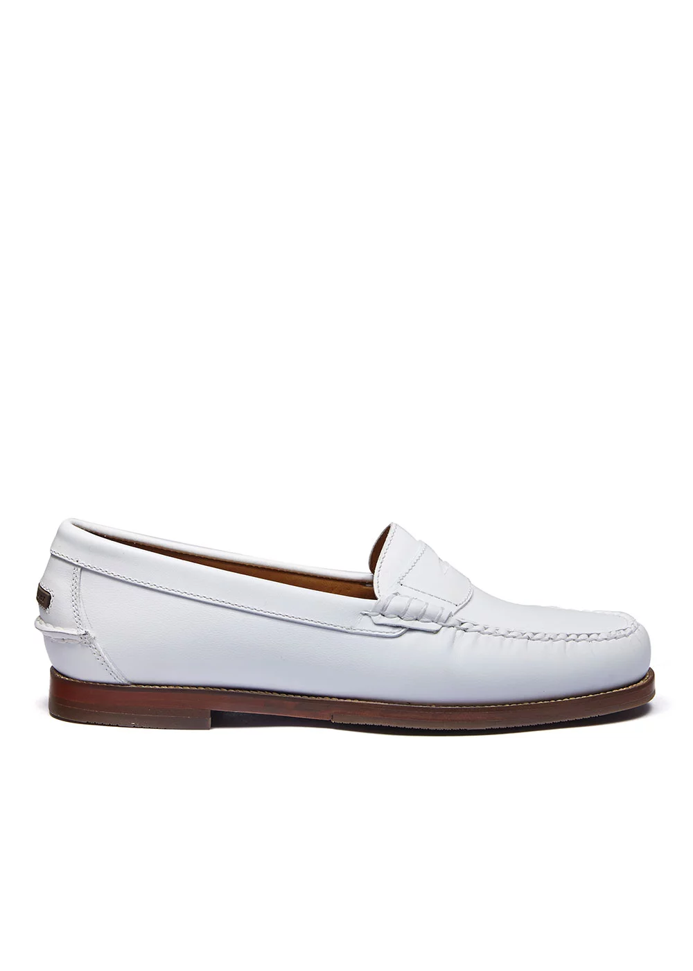 MOCASSIN W BEEFROLL CUIR BLANC