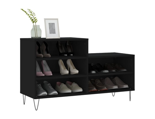 VIDAXL - Armoire à chaussures noir 102x36x60 cm bois d'ingénierie