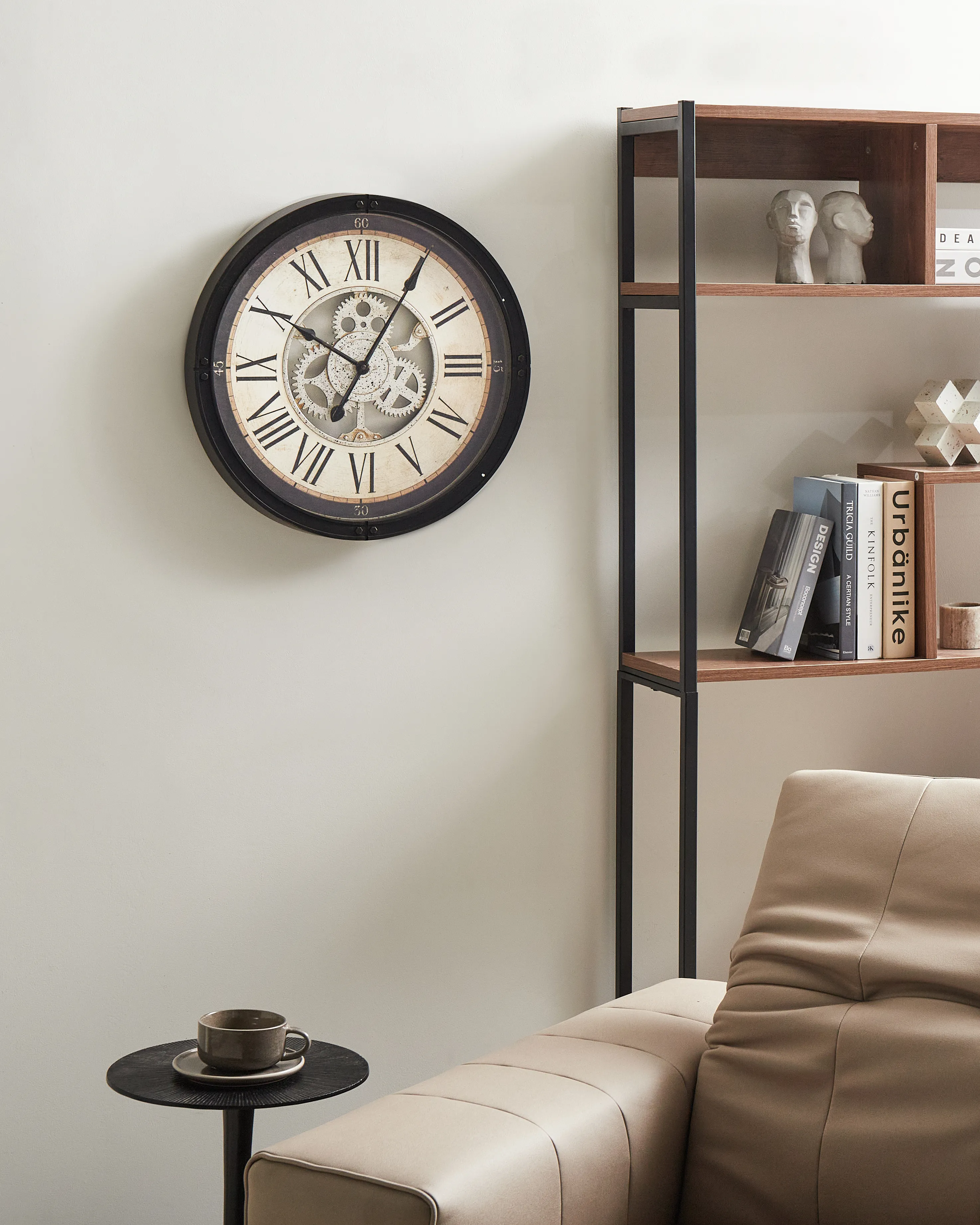 Wandklok BORNOS 50 cm Zwart