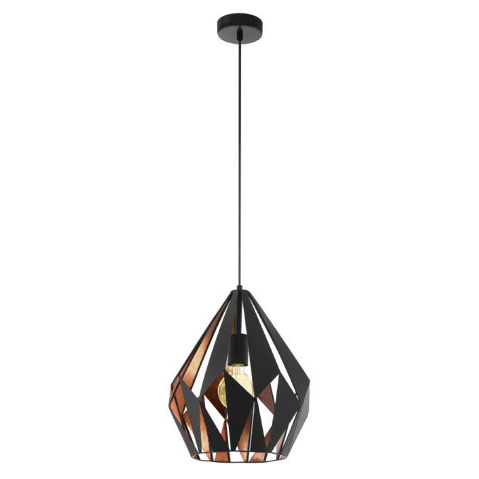Pendelleuchte - schwarz-kupfer - Ø 31 cm