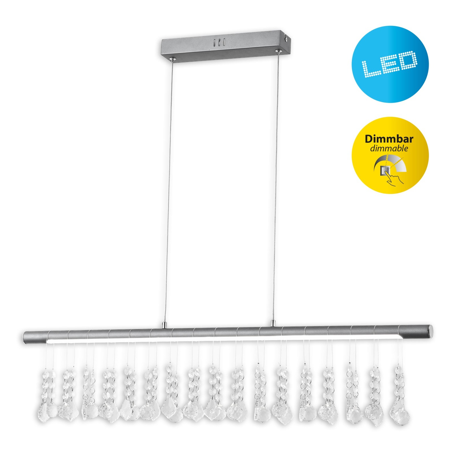 LED-Pendelleuchte NOBILIS - satin-nickel - 100 cm - dimmbar