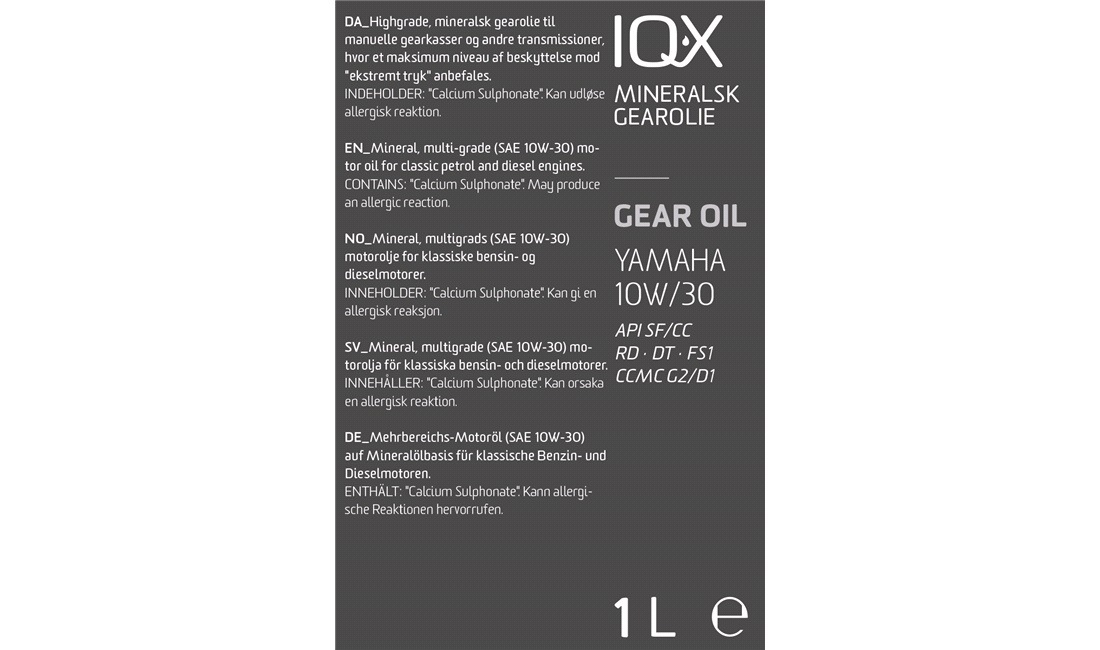 IQ-X Gearolie 10W/30 Yamaha/Suzuki 1 liter