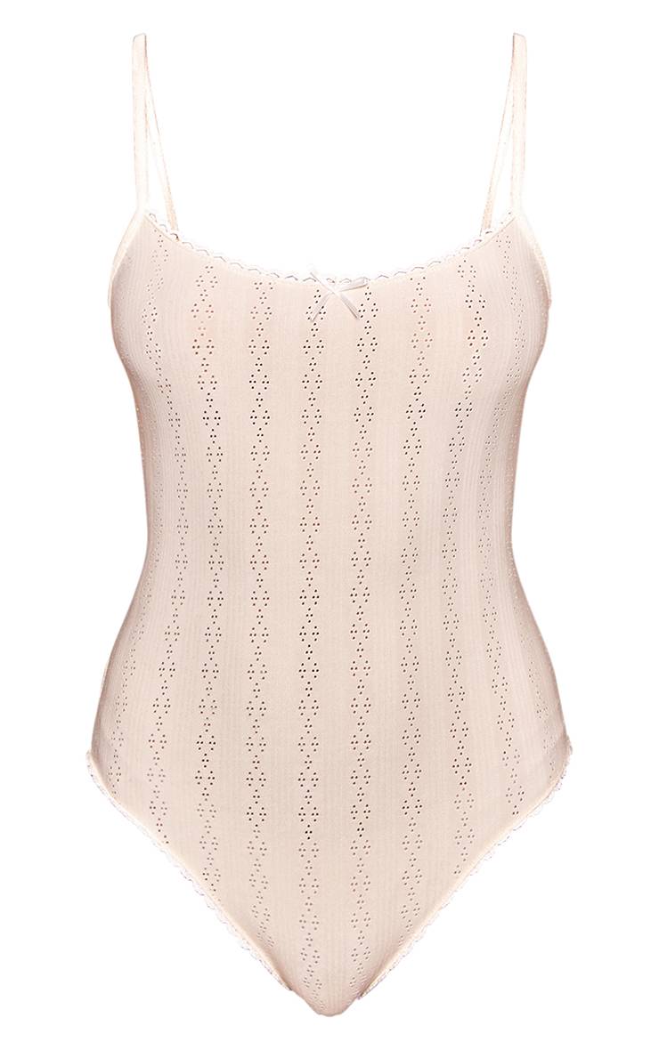 Crème Body À Bretelles En Maille Ajourée