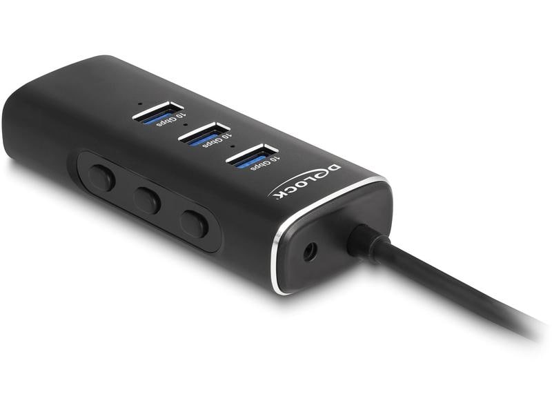 Delock USB-Hub 3x USB A/1x USB C 10Gbps und 1x mircoSD/SD Delock USB Hub mit 3x USB-A, 1x USB C Anschluss, 1x microSD und 1x SD Slot