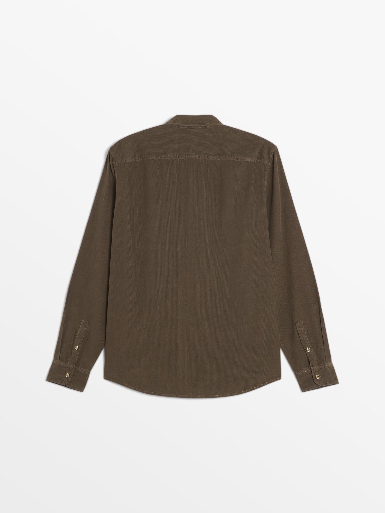 Chemise Homme Velours Côtelé Marron