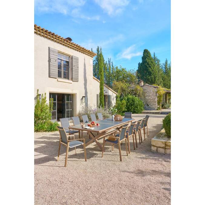 Table de jardin extensible AXIOME Graphite & Honey